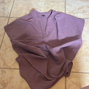 SHEIN Purple Sleeveless Blouse with Mandarin Collar
